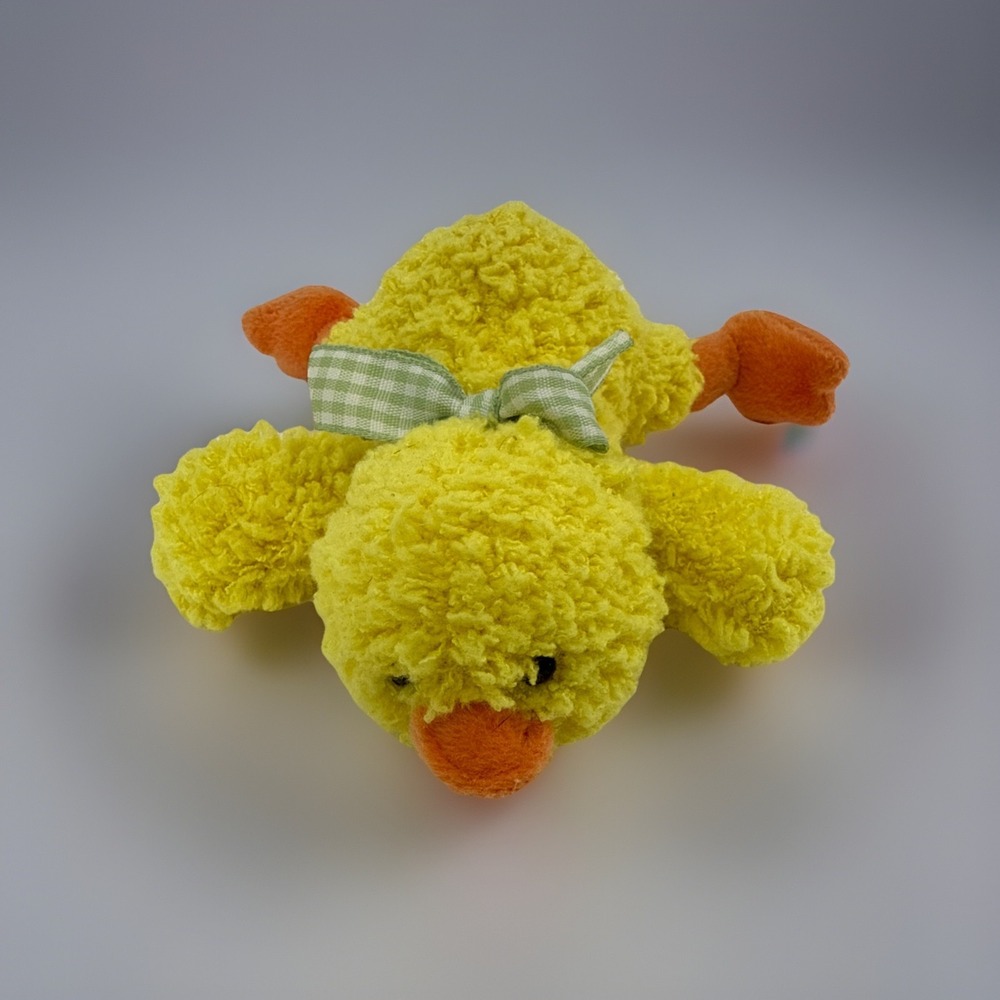 5" Russ Berrie Chirples Duck Plush  Yellow Orange Green Bow HARD TO FIND